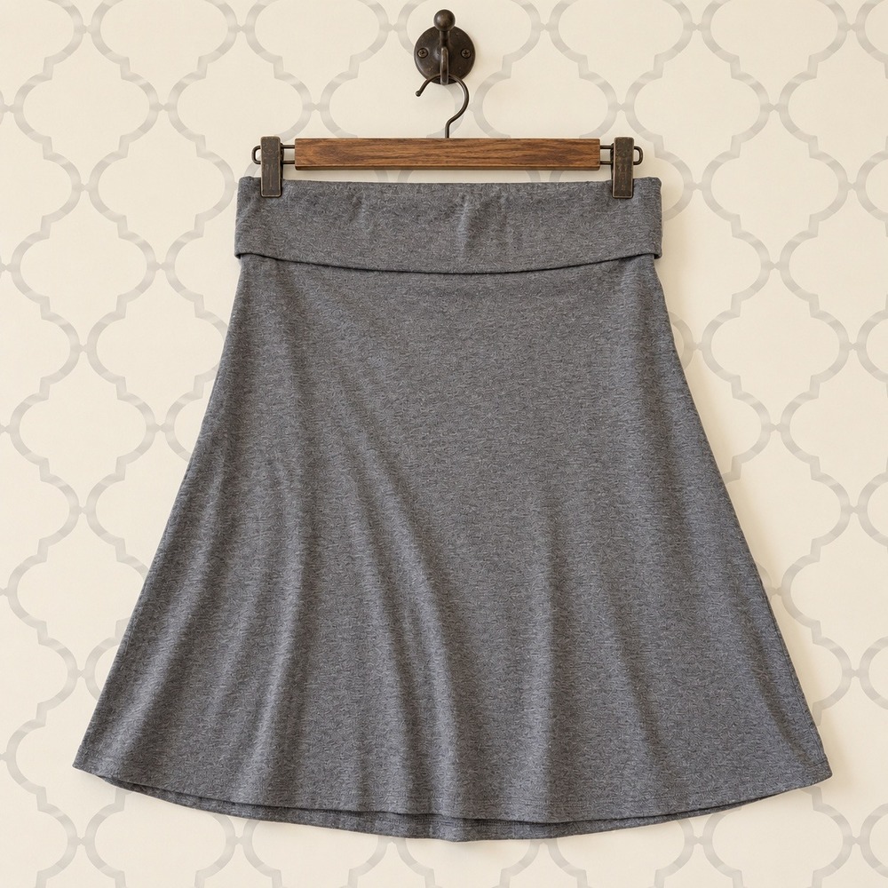 Old Navy Skirt Knit Rollover Foldable Waist Dark Heather Gray XL